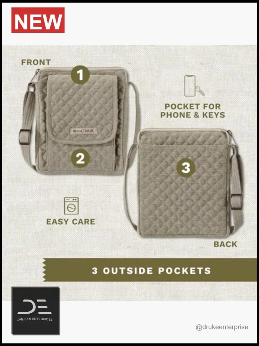 Mini Crossbody Purse with Built In Wallet - Picture 4 of 6